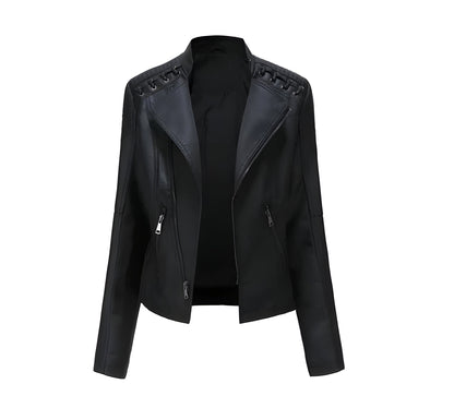 Vintage Jacket with Hidden Nickel Zipper and Polyester Lining for Women