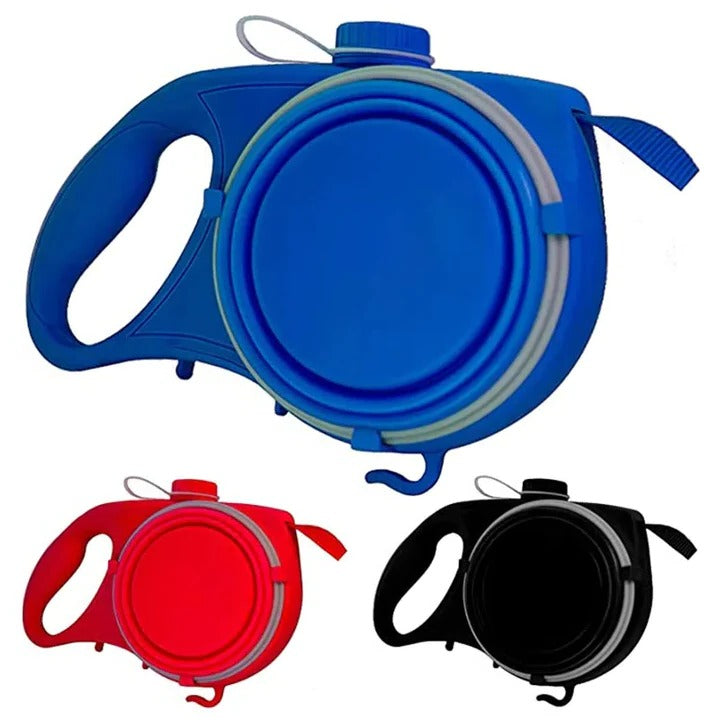 4-in-1 Multifunctional Dog Leash with Water Bottle & Bowl