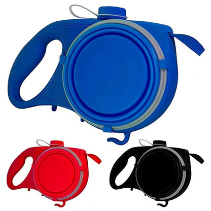 4-in-1 Multifunctional Dog Leash with Water Bottle & Bowl