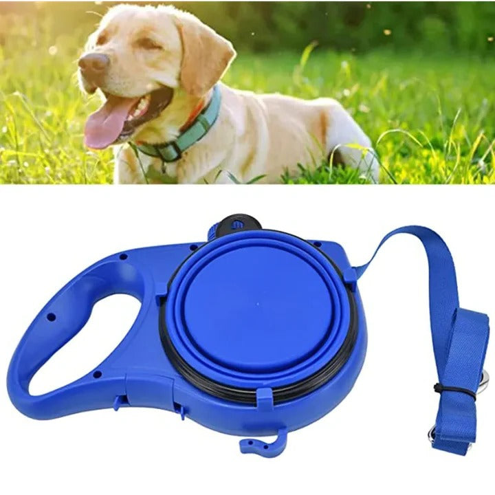 4-in-1 Multifunctional Dog Leash with Water Bottle & Bowl