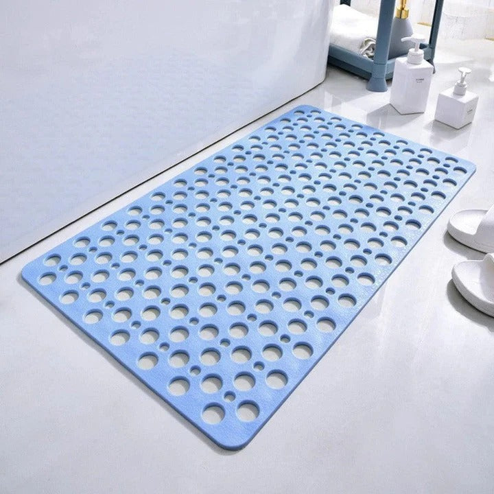 Suction Cup Shower Mat with a Textured Surface and Water Drainage in Seven Colors