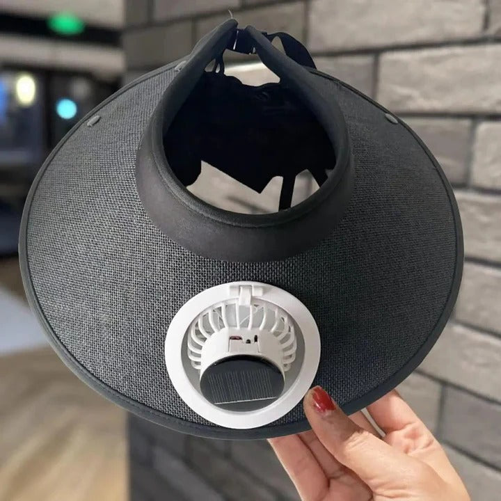 Wide Brim Sun Hat with Solar Powered Fan