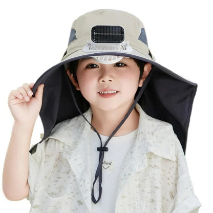 Adjustable Kids Solar Fan Hat
