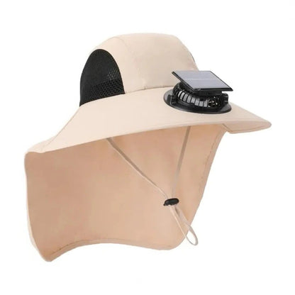Solar Fan Hat with Wide Brim UV Protection