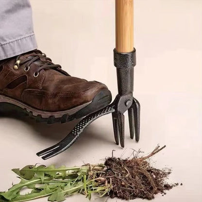 Stand Up Weed Puller with Four Claw Root Extraction and Detachable Head
