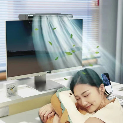 USB Bladeless Fan and Desktop Air Conditioner for Monitor Mount