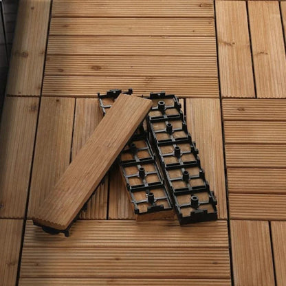 Interlocking Outdoor Patio Wood Flooring Deck Tiles 27Pcs