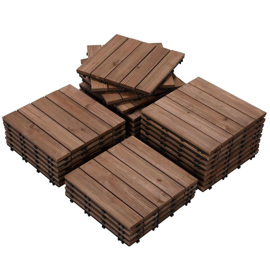 Interlocking Outdoor Patio Wood Flooring Deck Tiles 27Pcs