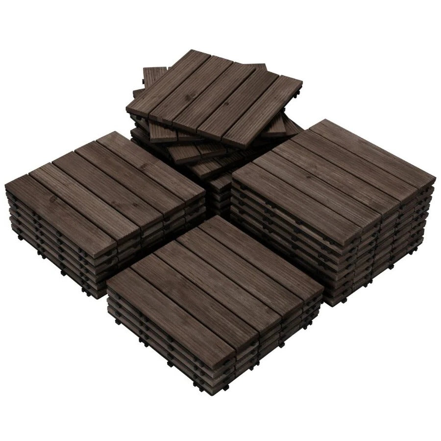 Interlocking Outdoor Patio Wood Flooring Deck Tiles 27Pcs