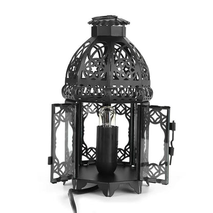 Vintage Iron Salt Rock Tabletop Lamp