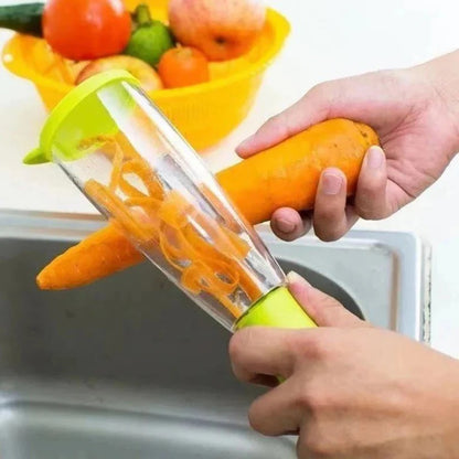 Multifunction Apple and Vegetable Peeler with Storage Tube
