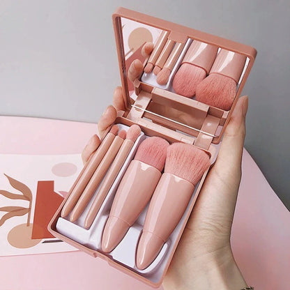 Mini Makeup Brush Set with Mirror