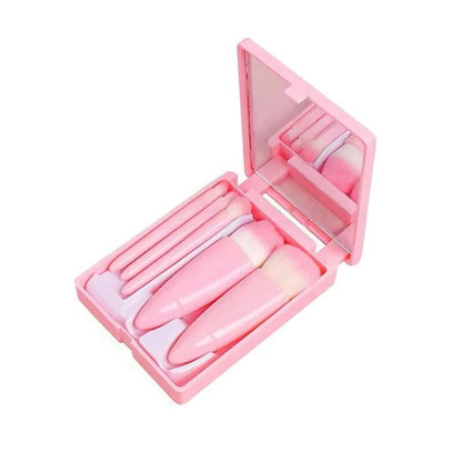 Mini Makeup Brush Set with Mirror