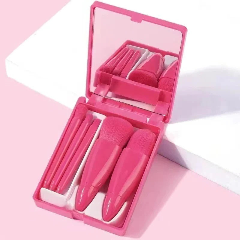 Mini Makeup Brush Set with Mirror