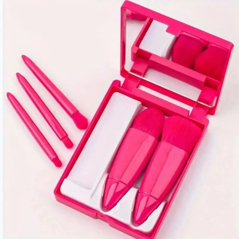 Mini Makeup Brush Set with Mirror