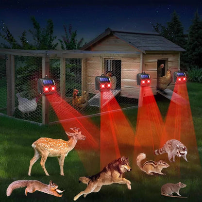 2pcs Solar Powered Ultrasonic Animal Repellent
