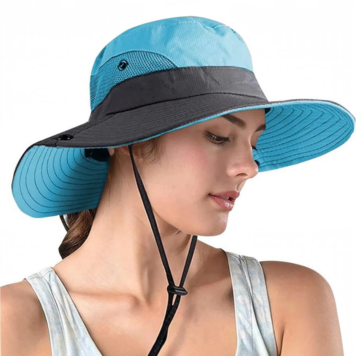 Foldable Sun Hat, UV Protection Fisherman Style with Adjustable Strap