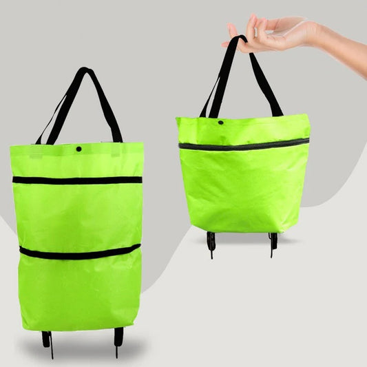 2 in 1 Foldable Shopping Bag with Wheels