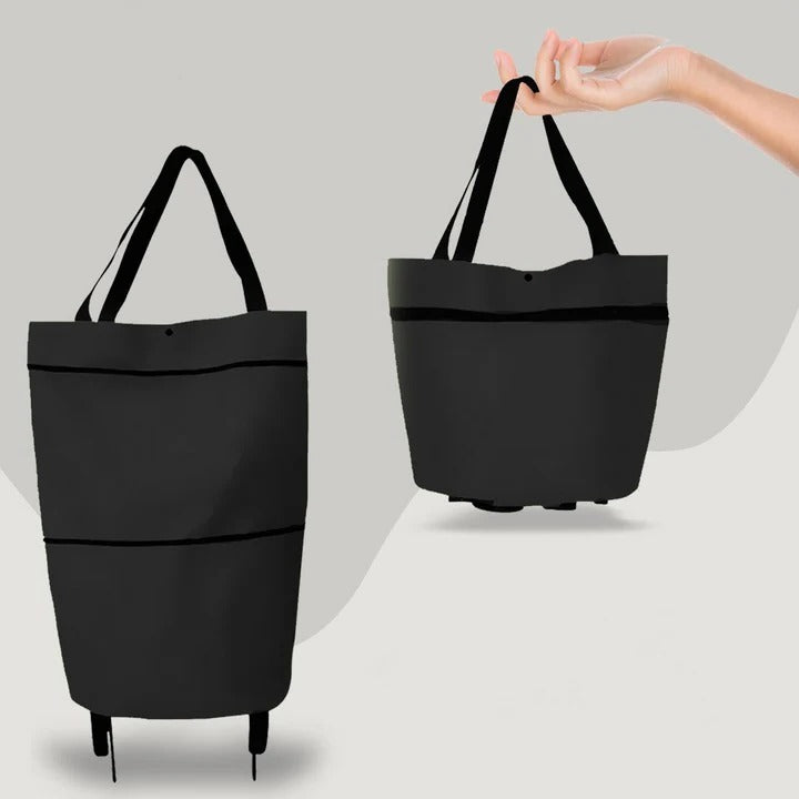 2 in 1 Foldable Shopping Bag with Wheels
