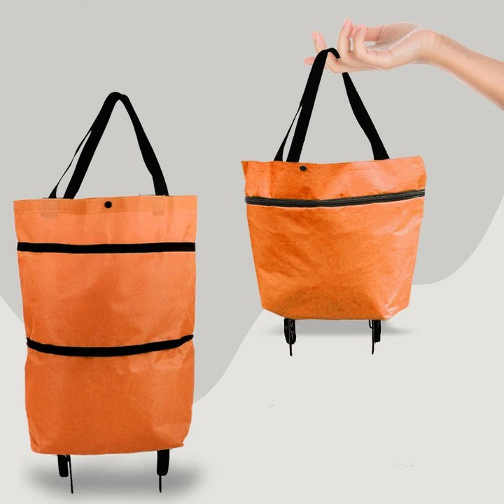 2 in 1 Foldable Shopping Bag with Wheels
