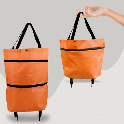 2 in 1 Foldable Shopping Bag with Wheels