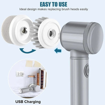 Electric Spin Scrubber with 6 Brush Heads and 100 Minute Battery, IPX6 Water Resistant