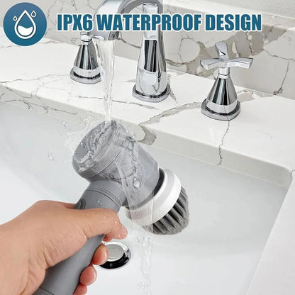 Electric Spin Scrubber with 6 Brush Heads and 100 Minute Battery, IPX6 Water Resistant
