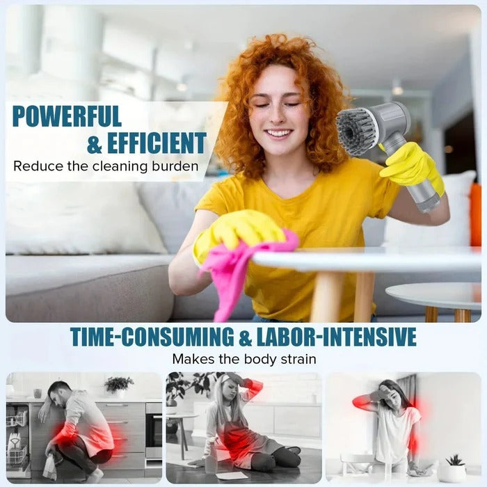 Electric Spin Scrubber with 6 Brush Heads and 100 Minute Battery, IPX6 Water Resistant