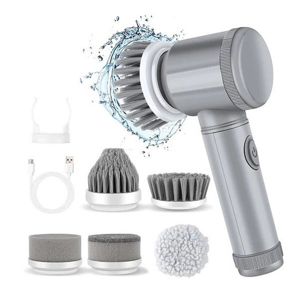 Electric Spin Scrubber with 6 Brush Heads and 100 Minute Battery, IPX6 Water Resistant