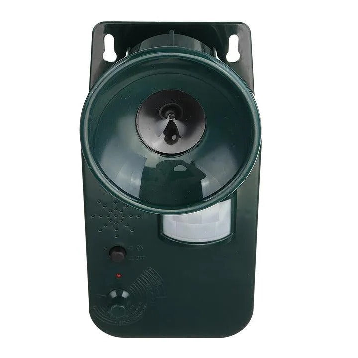 Battery Powered Ultrasonic Animal Repeller with Motion Sensor and Flashing Light for Yards and Sheds