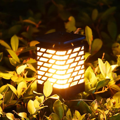 Outdoor Solar Lantern with Automatic Dusk-to-Dawn Sensor and Decorative Grooved Pattern