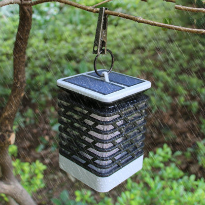 Outdoor Solar Lantern with Automatic Dusk-to-Dawn Sensor and Decorative Grooved Pattern