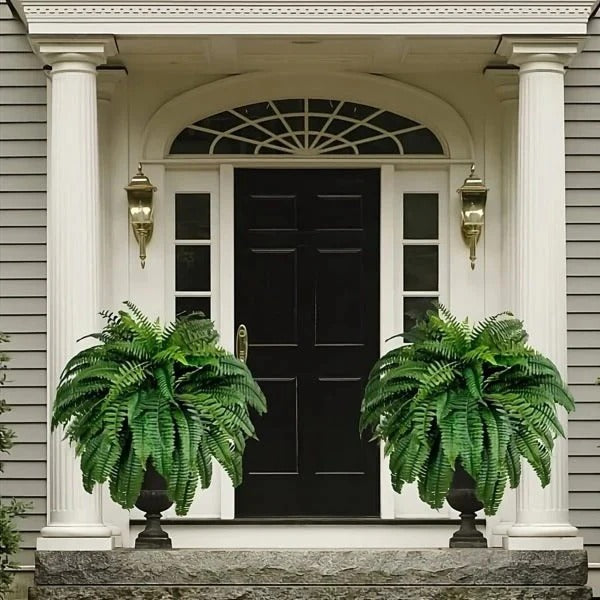 Artificial Boston Fern with UV Resistant Leaves for Indoor and Outdoor Decor