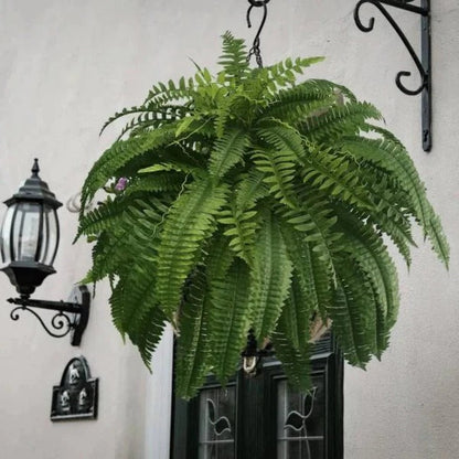 Artificial Boston Fern with UV Resistant Leaves for Indoor and Outdoor Decor