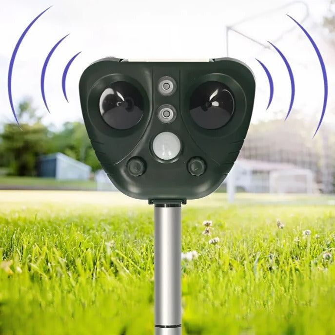 Solar Ultrasonic Bird Repeller with LED Lights and Adjustable Modes