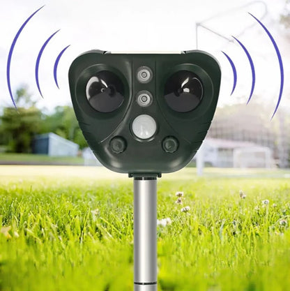 Solar Ultrasonic Bird Repeller with LED Lights and Adjustable Modes