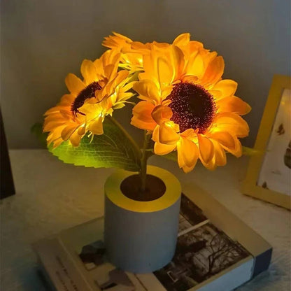 Sunflower Lamp Decorative LED Night Light for Bedroom and Living Room