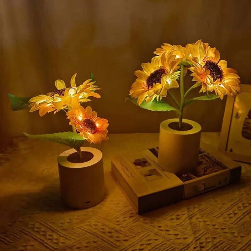 Sunflower Lamp Decorative LED Night Light for Bedroom and Living Room