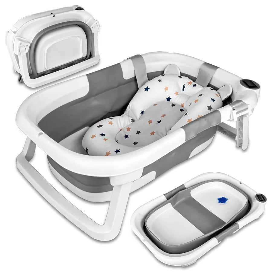 Foldable Newborn Bathing Tub with Temperature Indicator