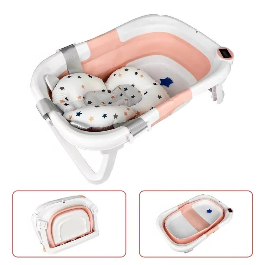 Foldable Newborn Bathing Tub with Temperature Indicator