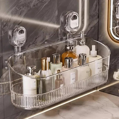 Multipurpose Suction Cup Bathroom Storage Rack with 11lbs Capacity