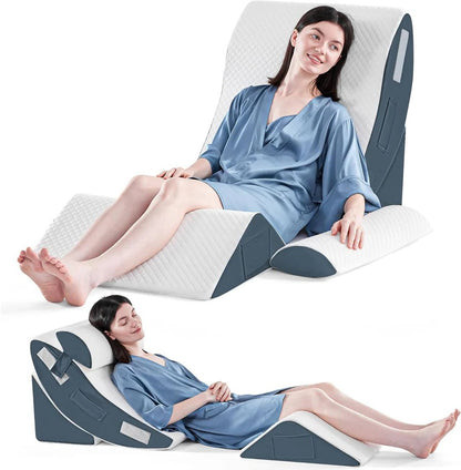 Orthopedic Bed Wedge Pillow Set for Multi-Position Support, 4 Piece