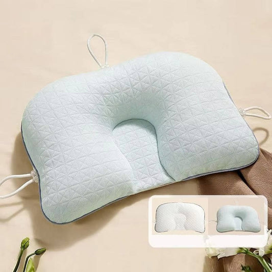 Baby Pillow with Memory Foam and Cotton Cover, Portable Infant Support Cushion
