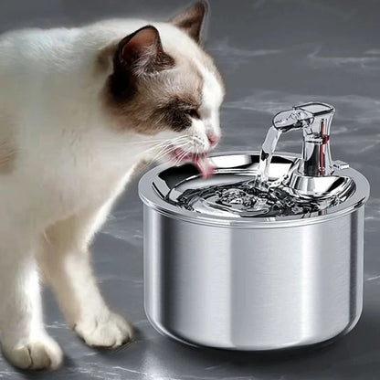 PurrFlow Smart Cat Fountain Stainless Steel with Filter & Auto-Sensor