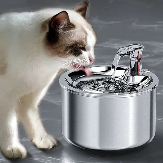 PurrFlow Smart Cat Fountain Stainless Steel with Filter & Auto-Sensor