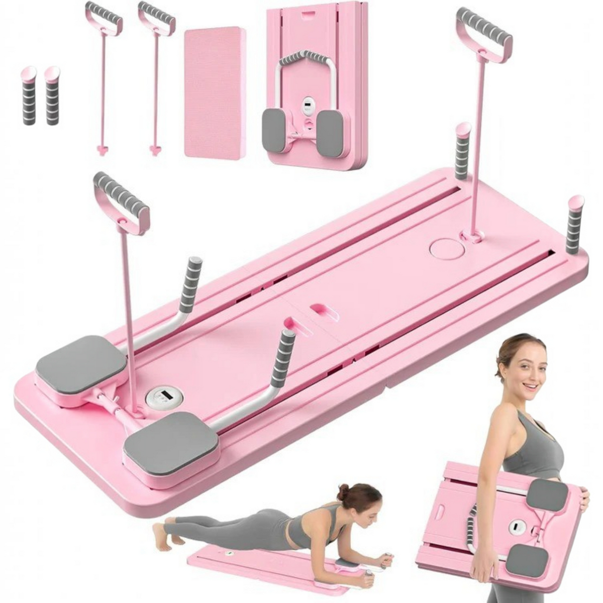 HomeStudio Pilates Reformer Board with Resistance Bands