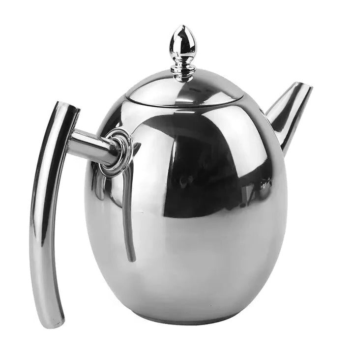 Classic Stainless Steel Teapot for Tea and Coffee Brewing