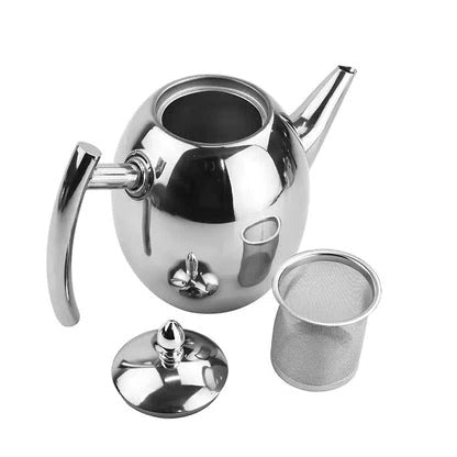 Classic Stainless Steel Teapot for Tea and Coffee Brewing