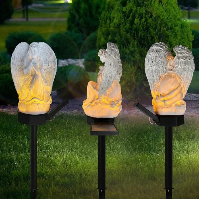 Decorative Solar Angel Garden Lamp with LED Illumination