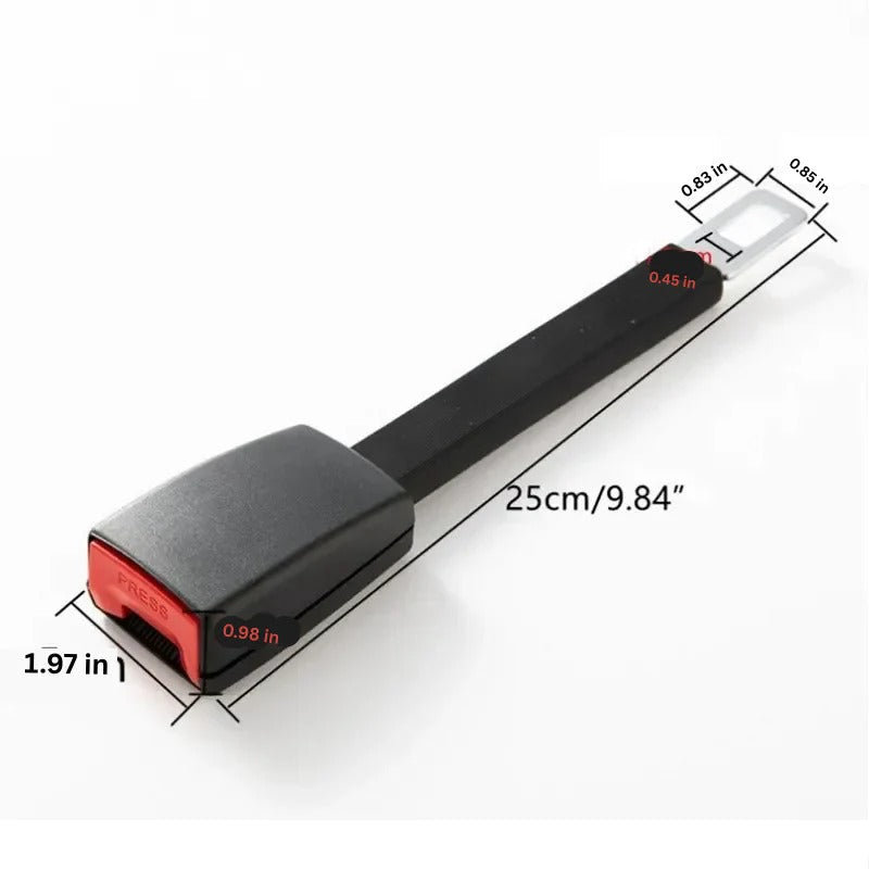 Seat Belt Extension with 11-Inch Rigid Stem for Upright Buckle Positioning